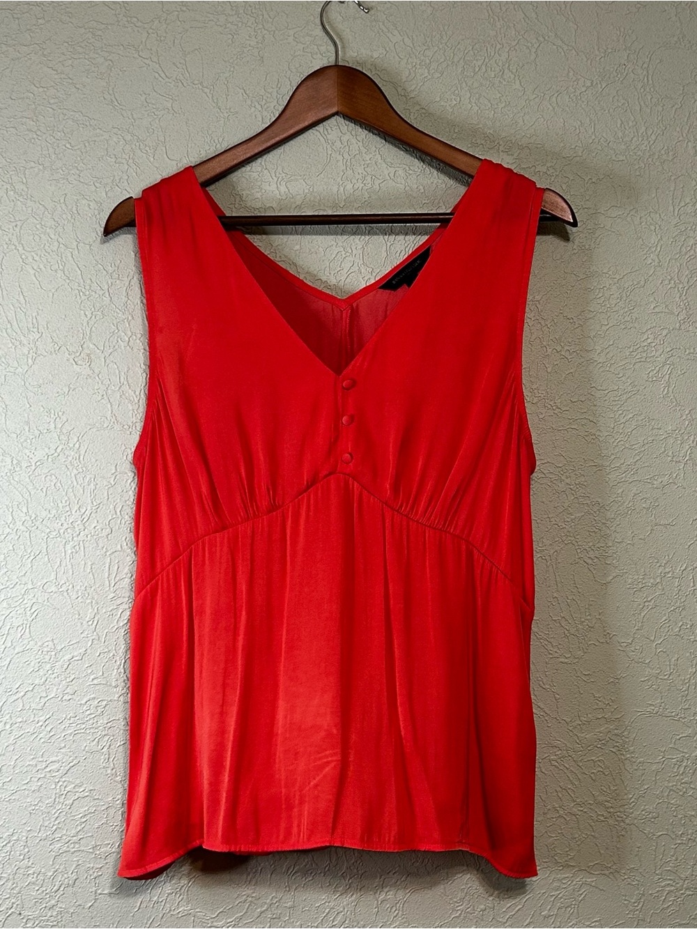 Banana Republic Coral Red Empire Waist Sleeveless Blouse L